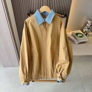 Miu Miu Spring/Autumn Plaid Trim Zip-Up Jacket Sz L